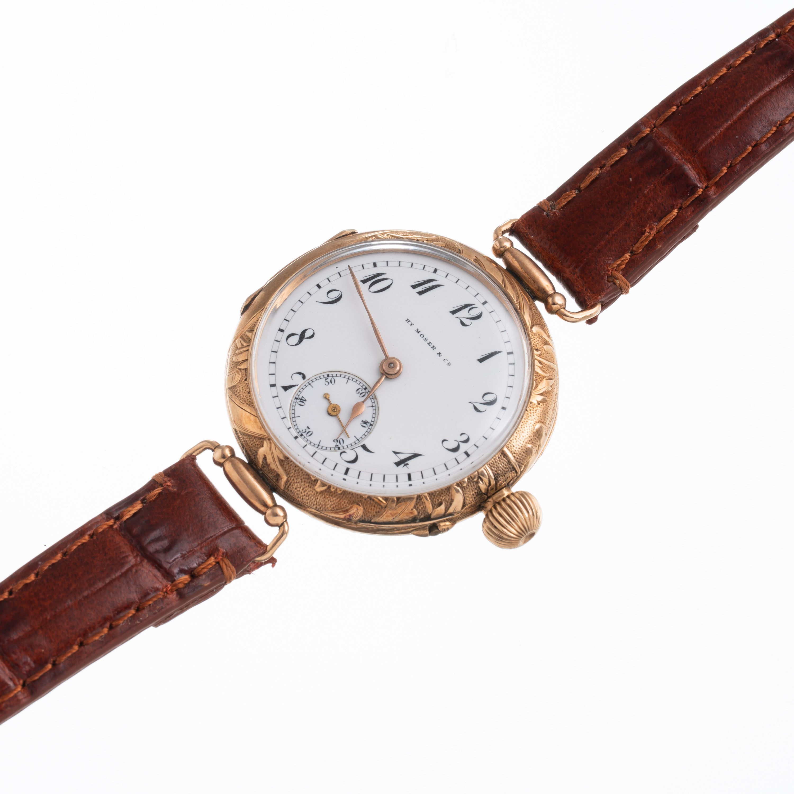 Hy Moser & Cie - Orologio da polso solo tempo a carica manuale in oro rosa 14 kt con quadrante in...
