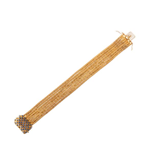 BRACCIALE IN ORO GIALLO 18 KT CON ZAFFIRI