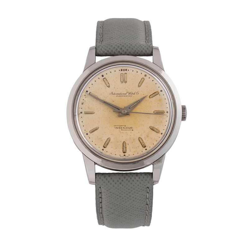 Iwc - Ingenieur 666, orologio solo tempo automatico in acciaio con quadrante crema