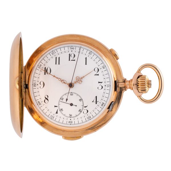 INVICTA - INVICTA - RIPETIZIONE MINUTI OROLOGIO DA TASCA CRONOGRAFO A CARICA MANUALE IN ORO ROSA 18 KT RIPETIZIONE MINUTI CON QUADRANTE PORCELLANA