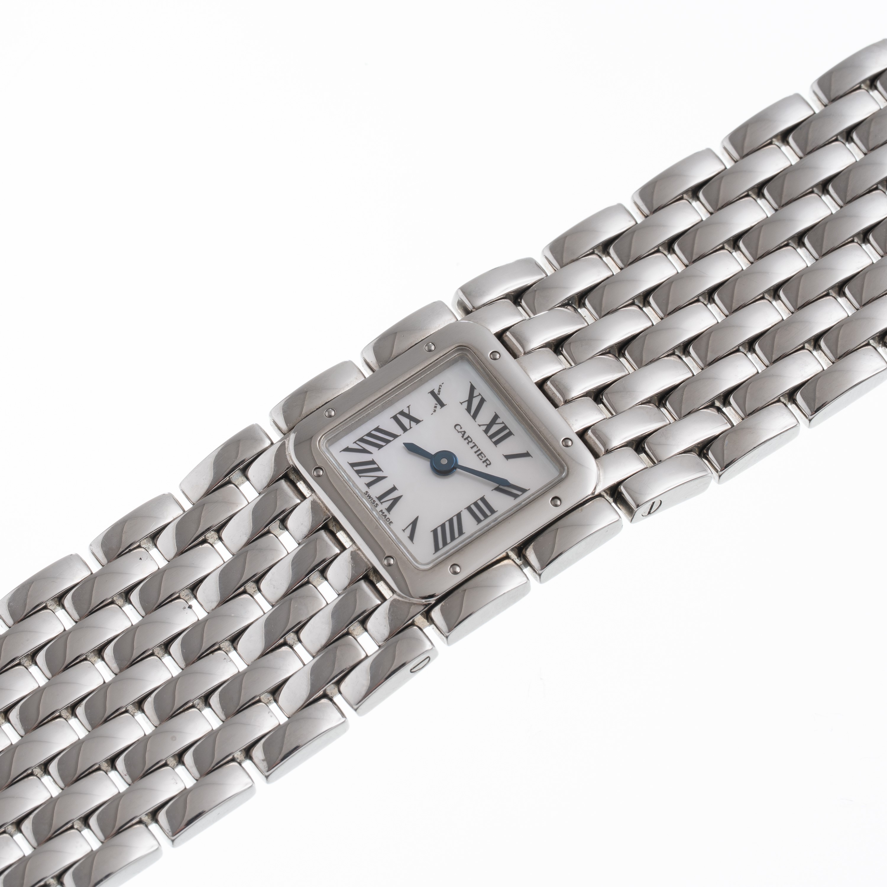 Cartier - Panthère Ruban 2420, orologio da polso solo tempo al quarzo in acciaio con quadrante in...
