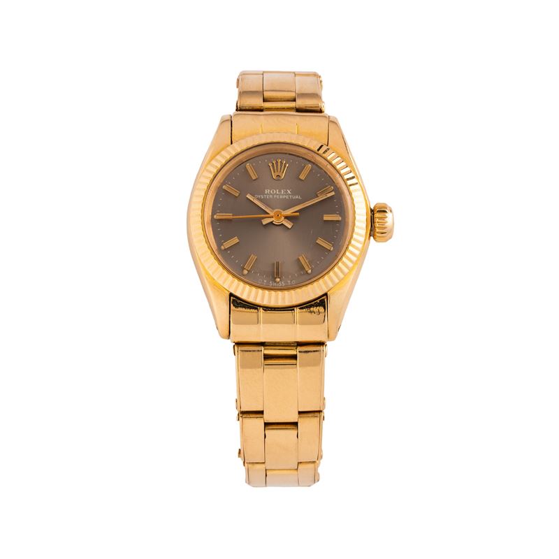 Rolex - Oyster Perpetual Lady 6719, orologio solo tempo automatico in oro giallo 18 kt con quadra...