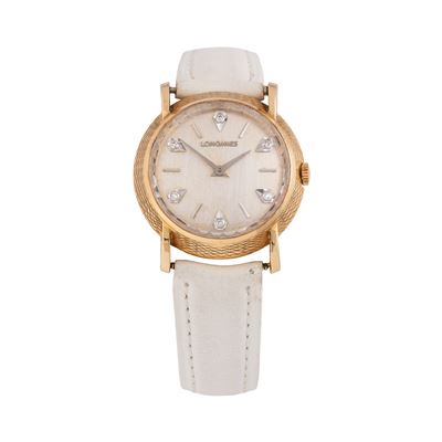 Orologio solo tempo in oro giallo 14 kt con quadrante argenté, riferimento 207