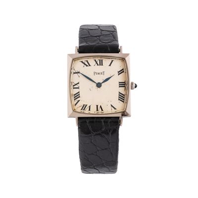 Orologio da polso solo tempo in oro bianco 18 kt con quadrante bianco e indici romani neri