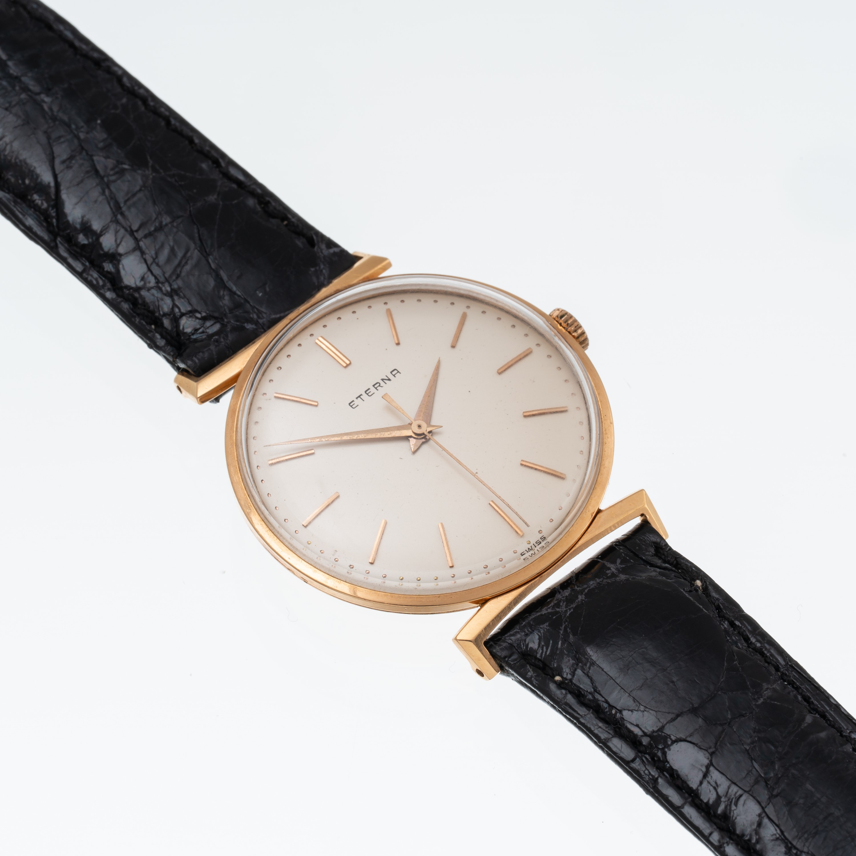 Eterna - Orologio da polso Solo Tempo a carica manuale in oro rosa 18 kt con quadrante bianco