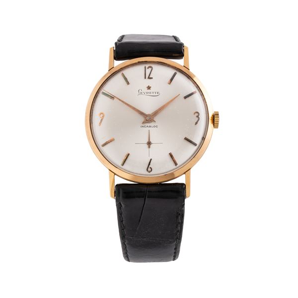 LEVRETTE - LEVRETTE OROLOGIO SOLO TEMPO A CARICA MANUALE IN ORO GIALLO 18 KT CON QUADRANTE ARGENTE' E PICCOLI SECONDI AD ORE SEI