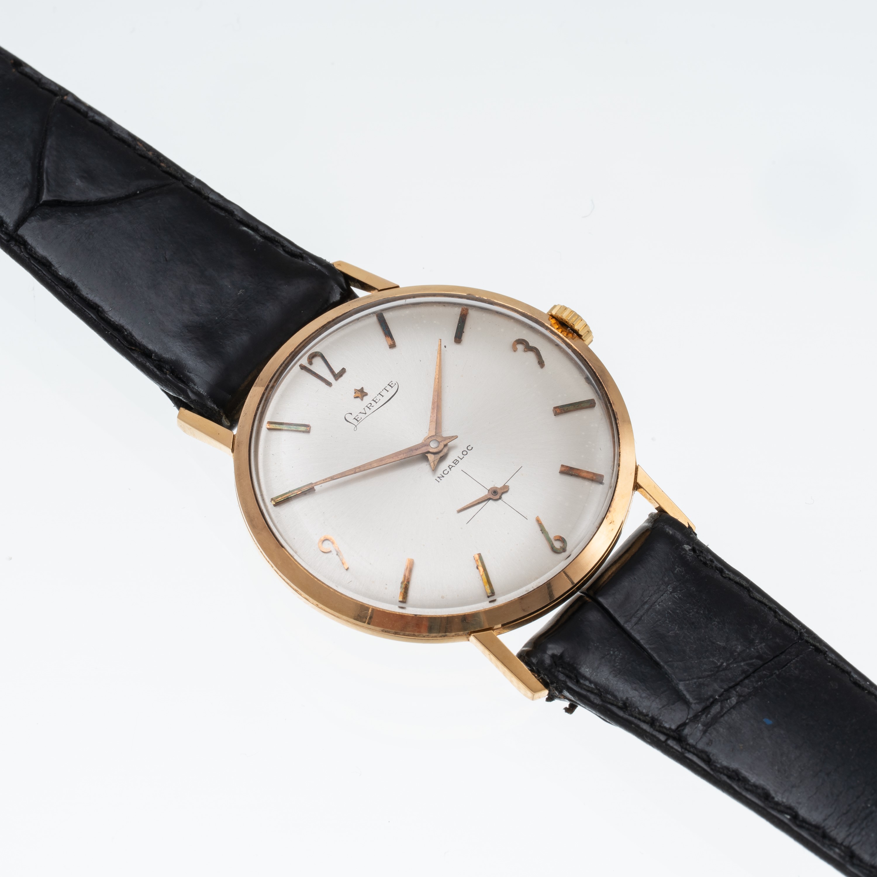 Levrette - Orologio solo tempo a carica manuale in oro giallo 18 kt con quadrante argenté e picco...