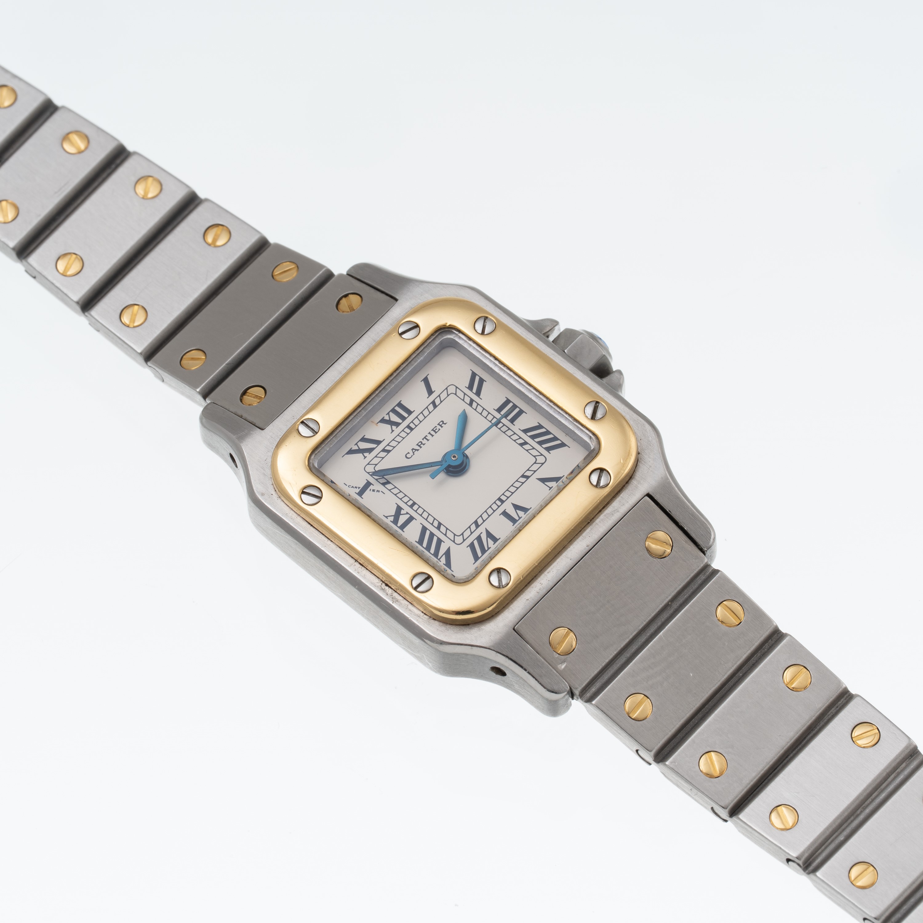 Cartier - Santos Galbé Lady, orologio solo tempo automatico in acciaio e oro giallo 18 kt