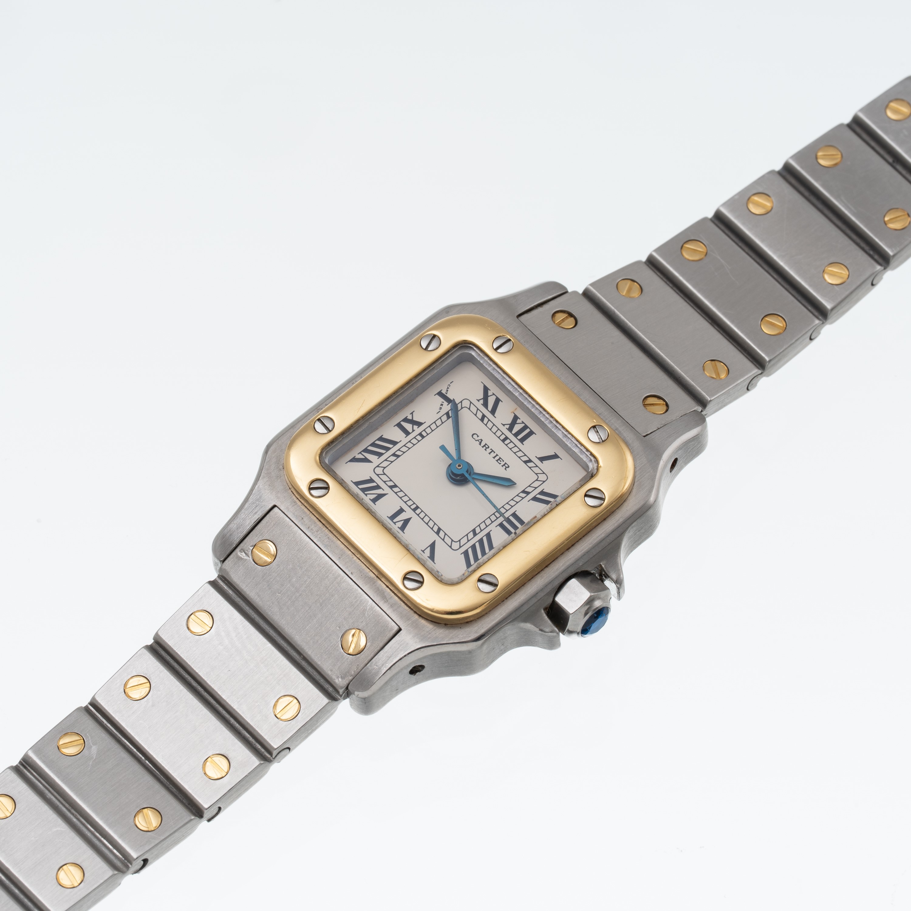 Cartier - Santos Galbé Lady, orologio solo tempo automatico in acciaio e oro giallo 18 kt