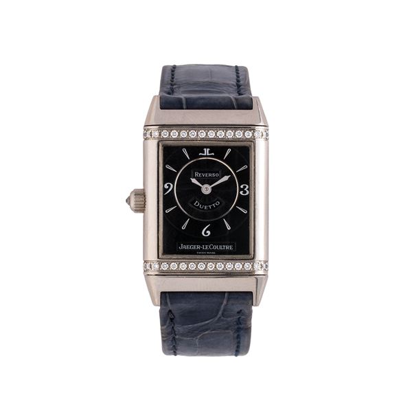 JAEGER LE COULTRE - JAEGER LE COULTRE - REVERSO DUETTO OROLOGIO SOLO TEMPO A CARICA MANUALE IN ORO BIANCO 18 KT CON DOPPIO QUADRANTE