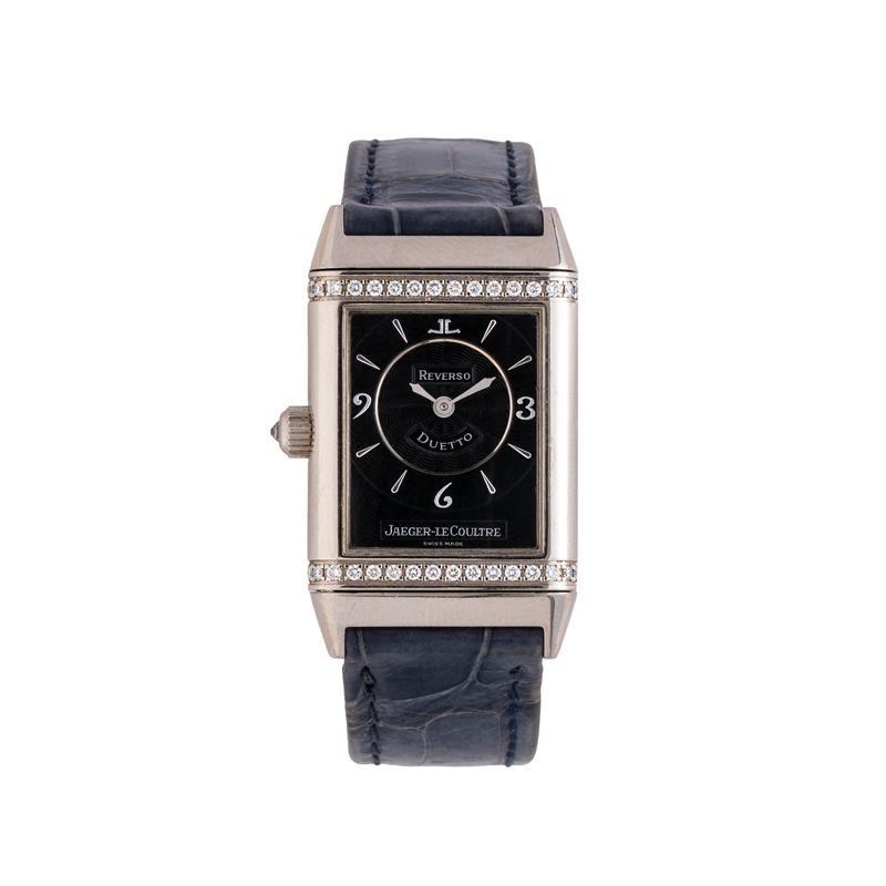 Jaeger le Coultre - Jaeger-LeCoultre, Reverso Duetto, oro bianco 18 kt con doppio quadrante e ghi...