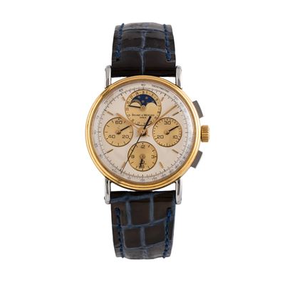 Baume & Mercier, Chronograph 6102.099 cronografo a carica manuale in acciaio e oro giallo 18 kt c...