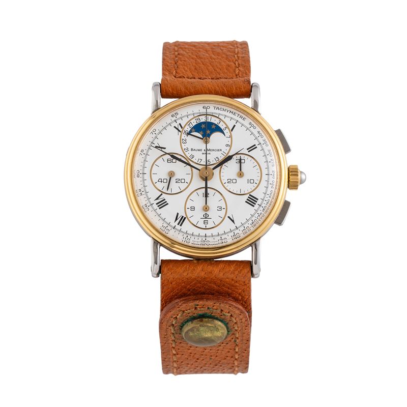Baume Et Mercier - Baume & Mercier, Cronografo a carica manuale con fasi lunari e datario