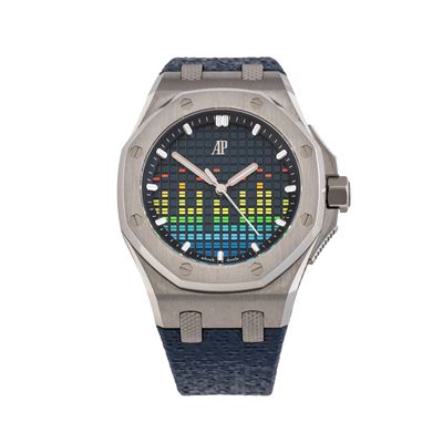 Royal Oak Offshore Music oro, orologio solo tempo a carica automatica in titanio con quadrante co...