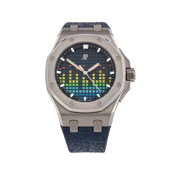 AUDEMARS PIGUET - AUDEMARS PIGUET - ROYAL OAK OFFSHORE MUSIC OROLOGIO SOLO TEMPO A CARICA AUTOMATICA IN TITANIO CON QUADRANTE COLORATO