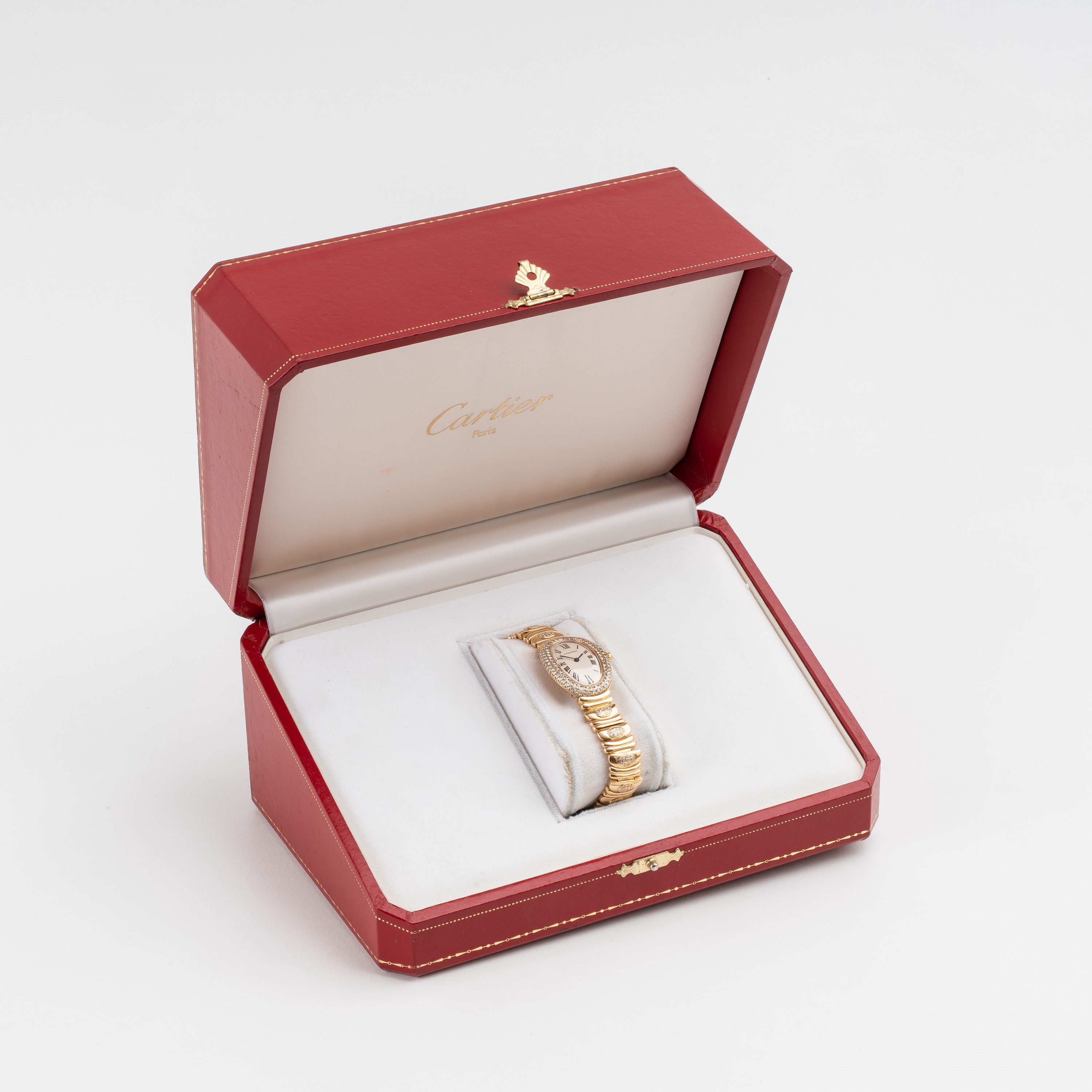 Cartier - Baignoire Factory Diamonds, orologio solo tempo al quarzo in oro giallo 18 kt con diama...