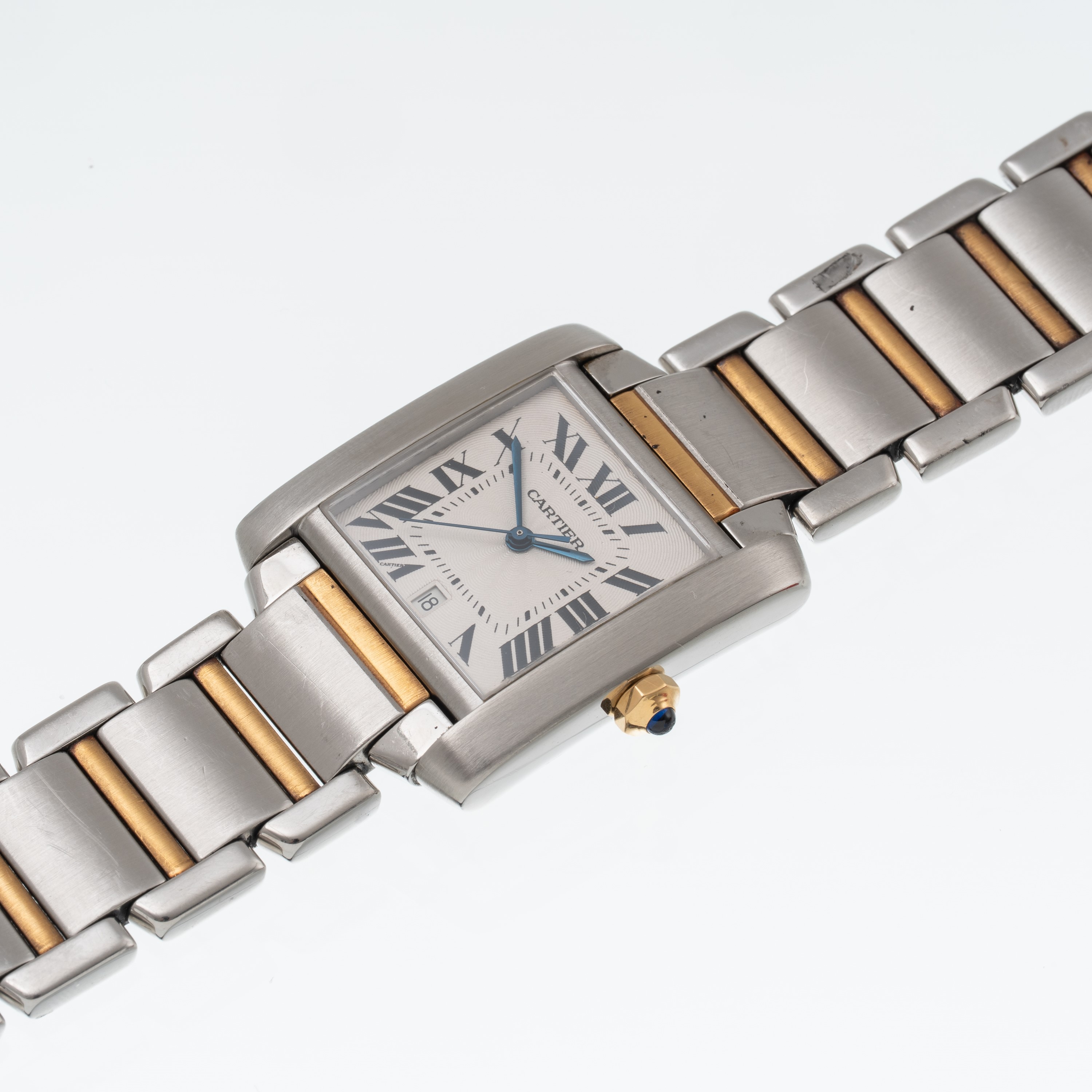 Cartier - Tank Francaise 2302, orologio solo tempo automatico in acciaio e oro giallo 18 kt