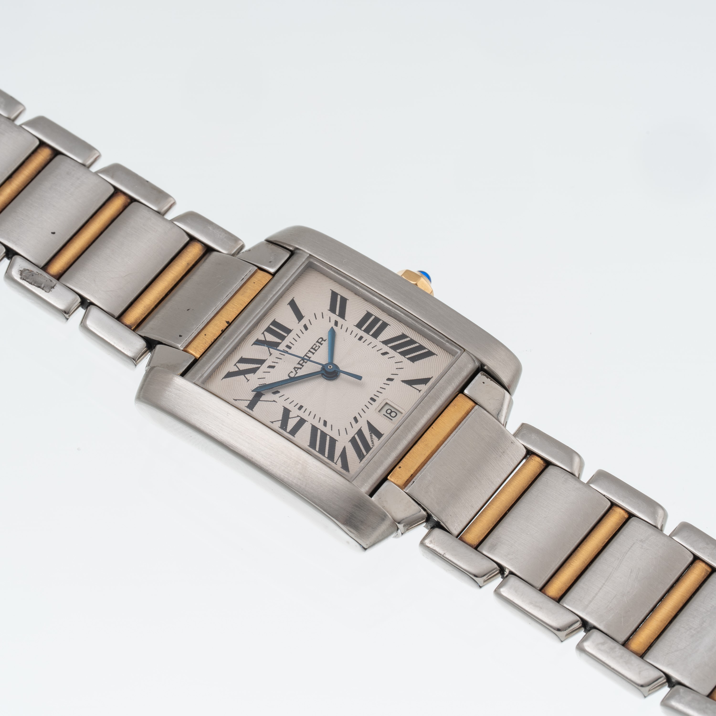 Cartier - Tank Francaise 2302, orologio solo tempo automatico in acciaio e oro giallo 18 kt