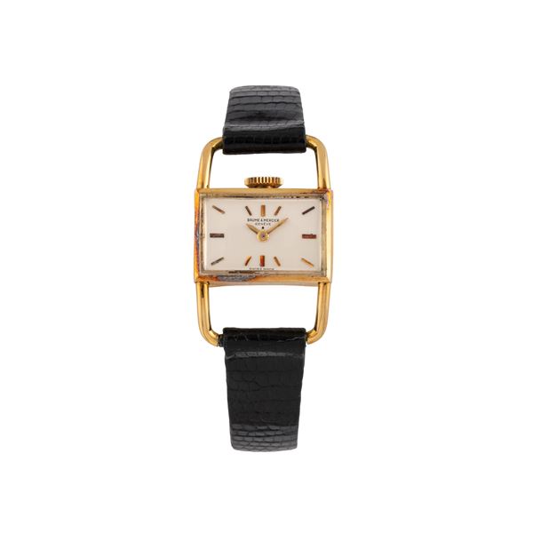 BAUME ET MERCIER - BAUME & MERCIER - LUCCHETTO OROLOGIO SOLO TEMPO A CARICA MANUALE IN ORO GIALLO 18 KT 'LUCCHETTO' CON QUADRANTE ARGENTE'