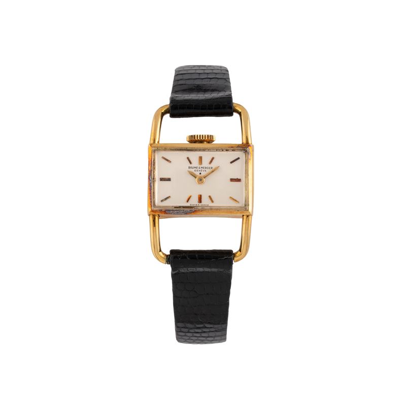 Baume Et Mercier - Baume & Mercier, Orologio “Lucchetto” in oro giallo 18 kt con quadrante argent...