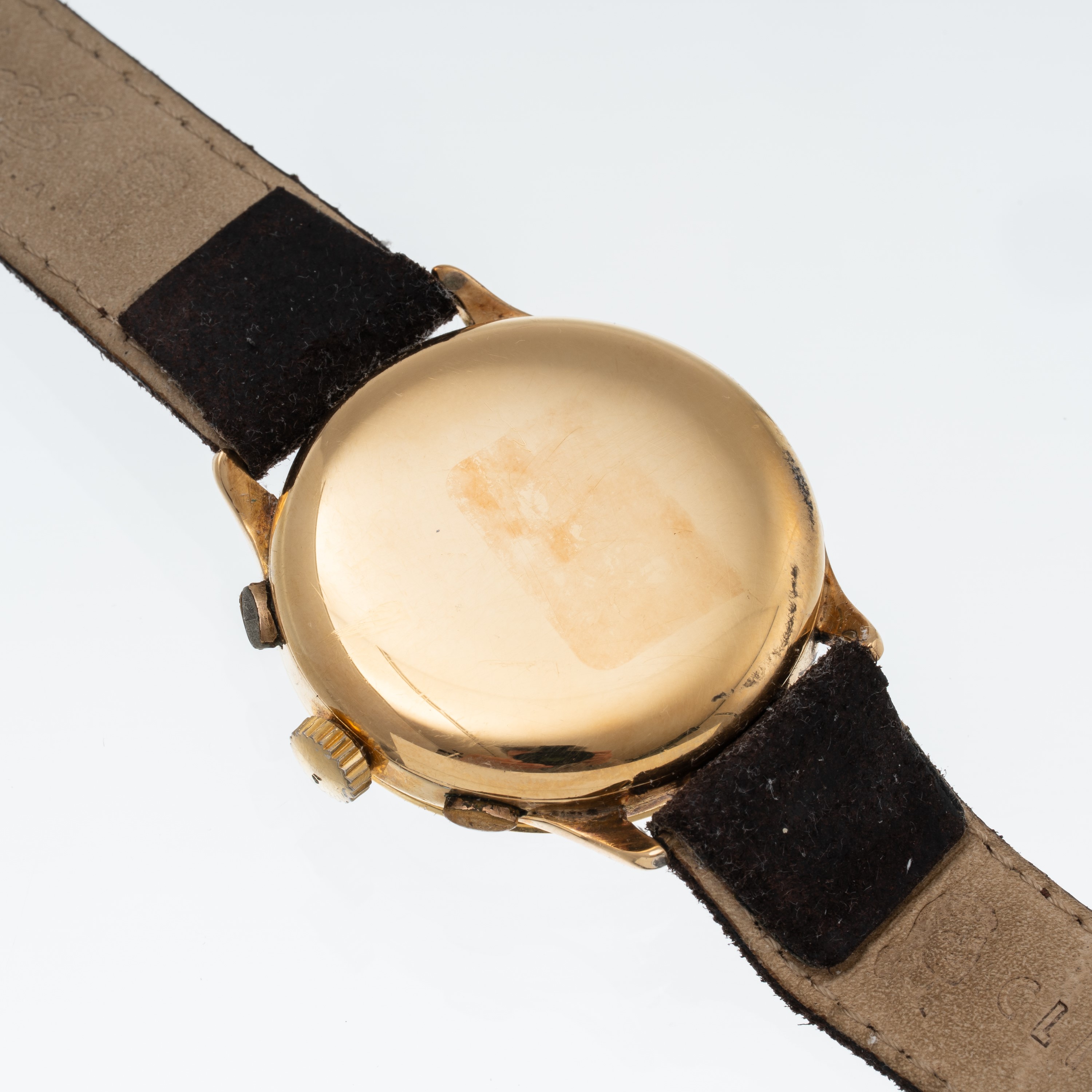 Tavannes - Cronografo a carica manuale in oro giallo 18 kt con quadrante bianco
