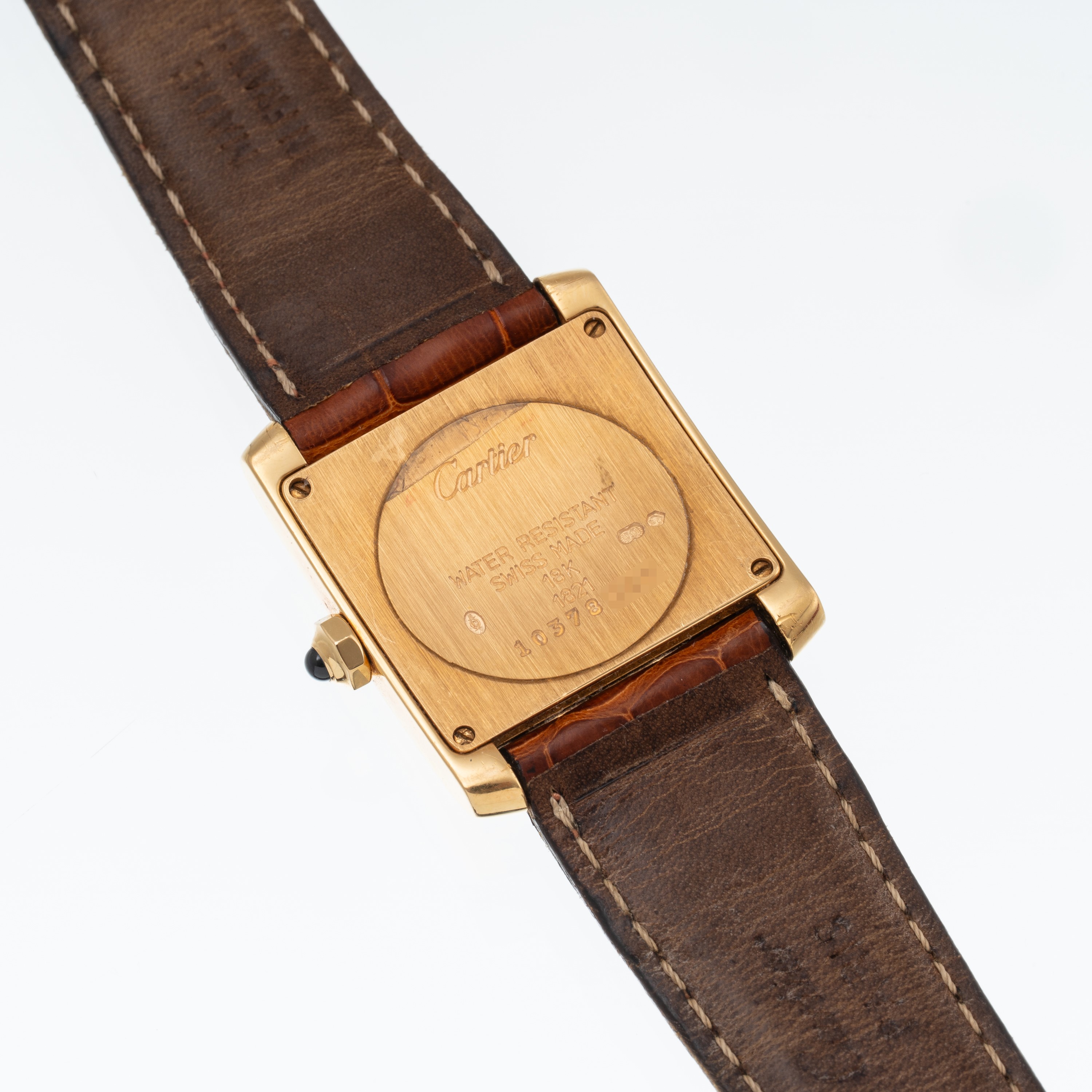 Cartier - Tank Francaise, orologio solo tempo al quarzo in oro giallo 18 kt con quadrante bianco