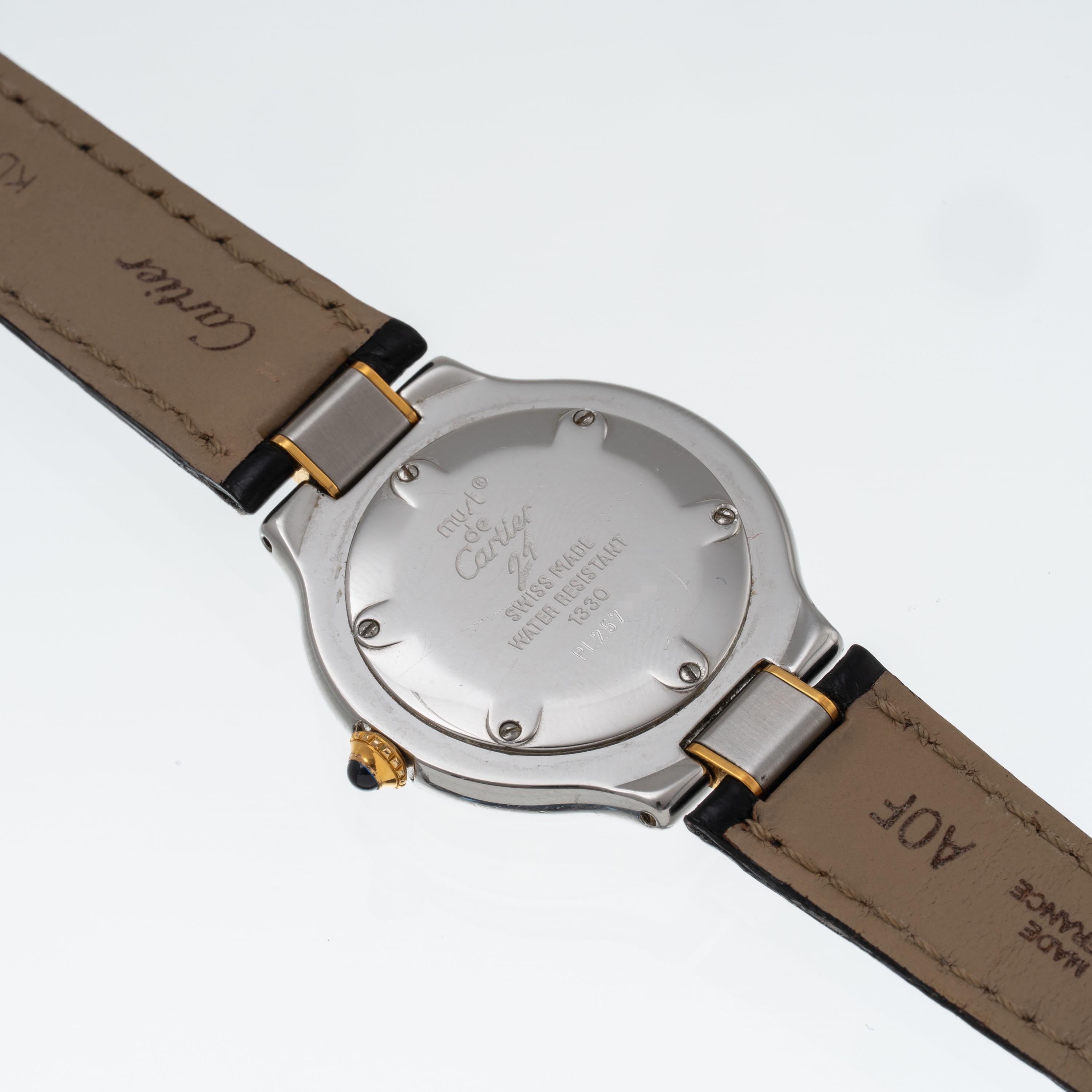 Cartier - Must 21 1330, orologio solo tempo al quarzo in acciaio con quadrante argenté e cinturin...