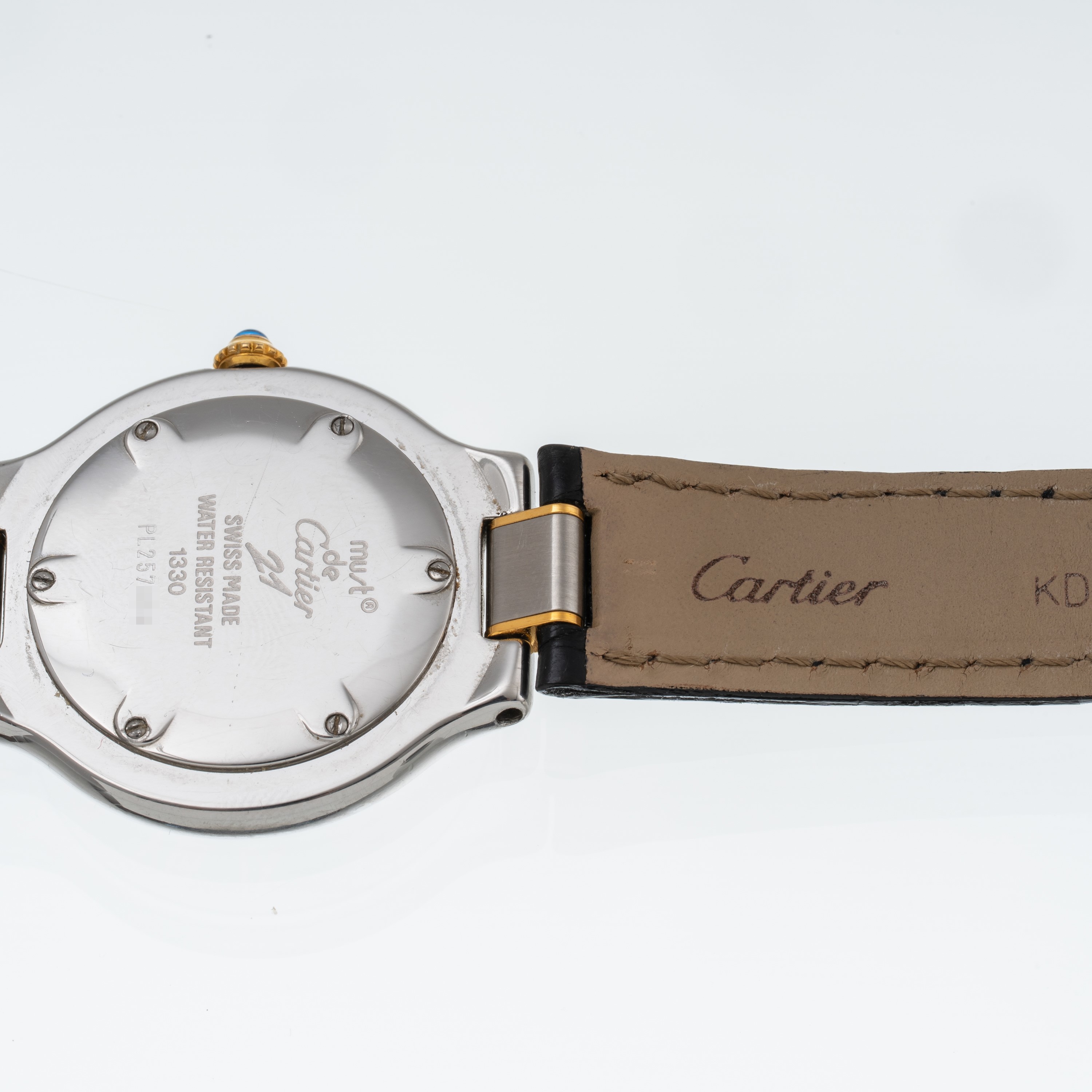 Cartier - Must 21 1330, orologio solo tempo al quarzo in acciaio con quadrante argenté e cinturin...