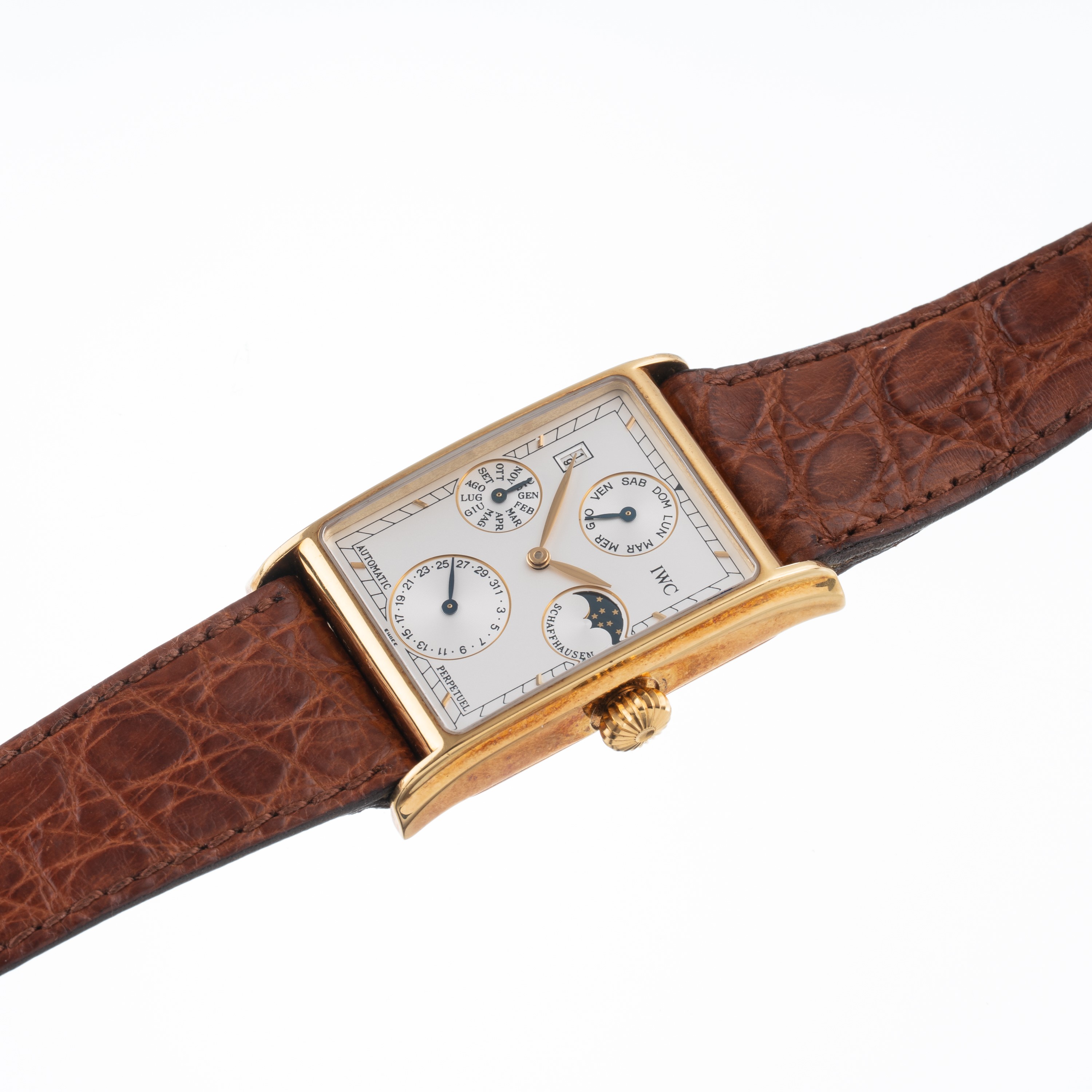 Iwc - Novecento – Calendario perpetuo in oro giallo 18 kt a carica automatica con quadrante argen...