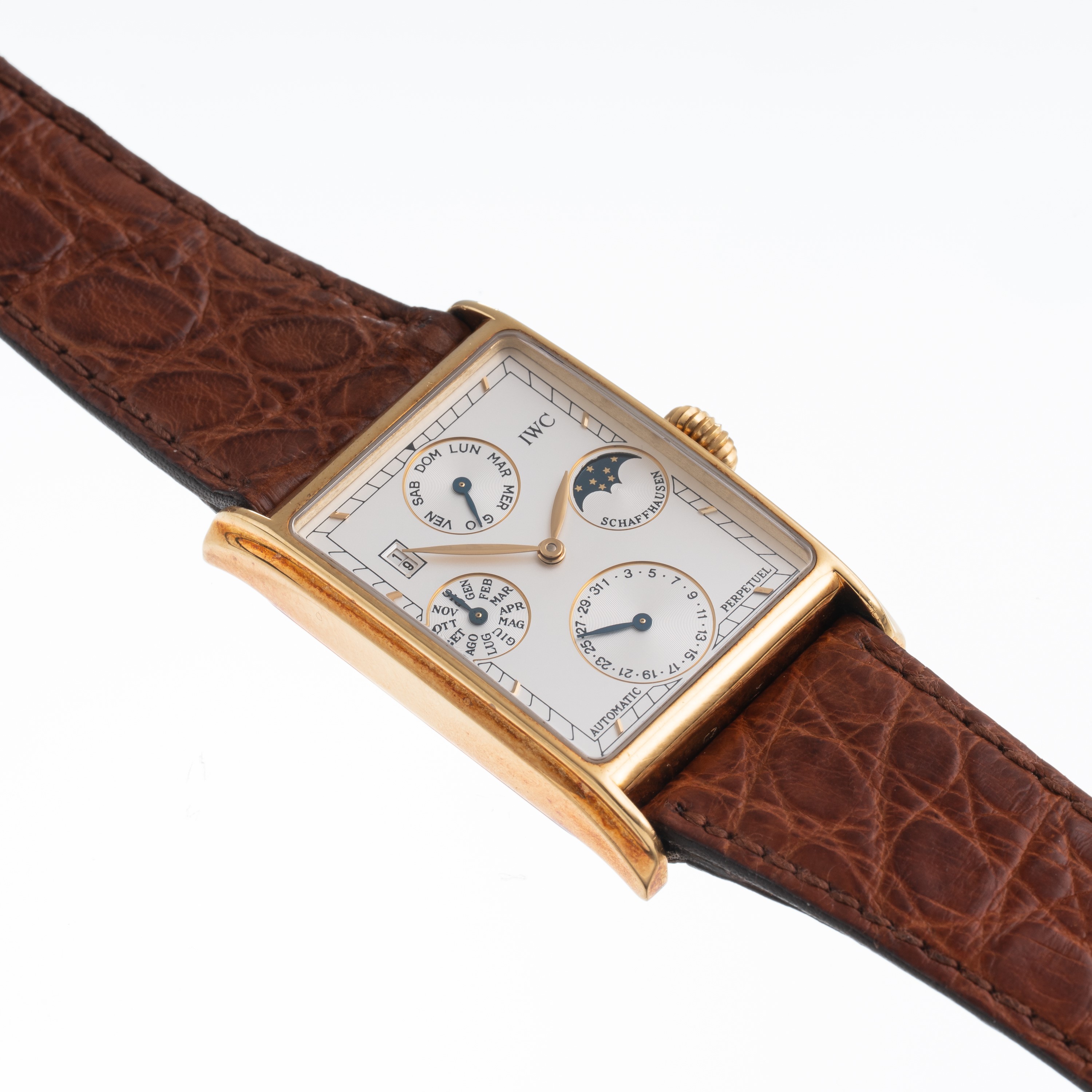 Iwc - Novecento – Calendario perpetuo in oro giallo 18 kt a carica automatica con quadrante argen...