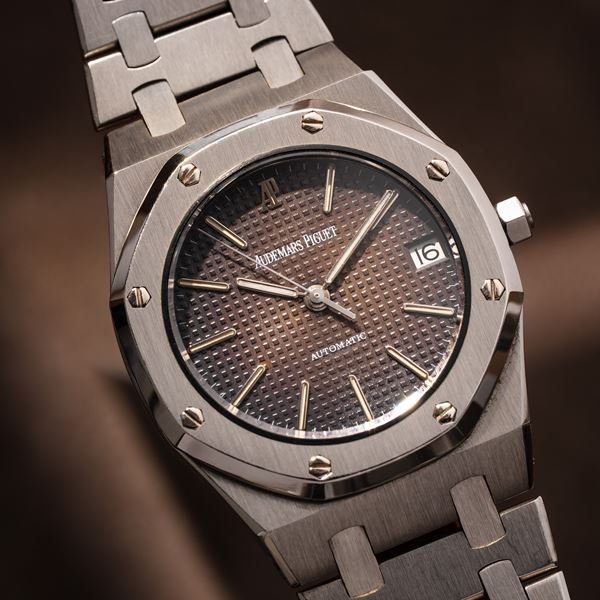 AUDEMARS PIGUET - AUDEMARS PIGUET - ROYAL OAK TROPICAL OROLOGIO SOLO TEMPO A CARICA AUTOMATICA IN ACCIAIO CON QUADRANTE TROPICALE E DATARIO AD ORE TRE