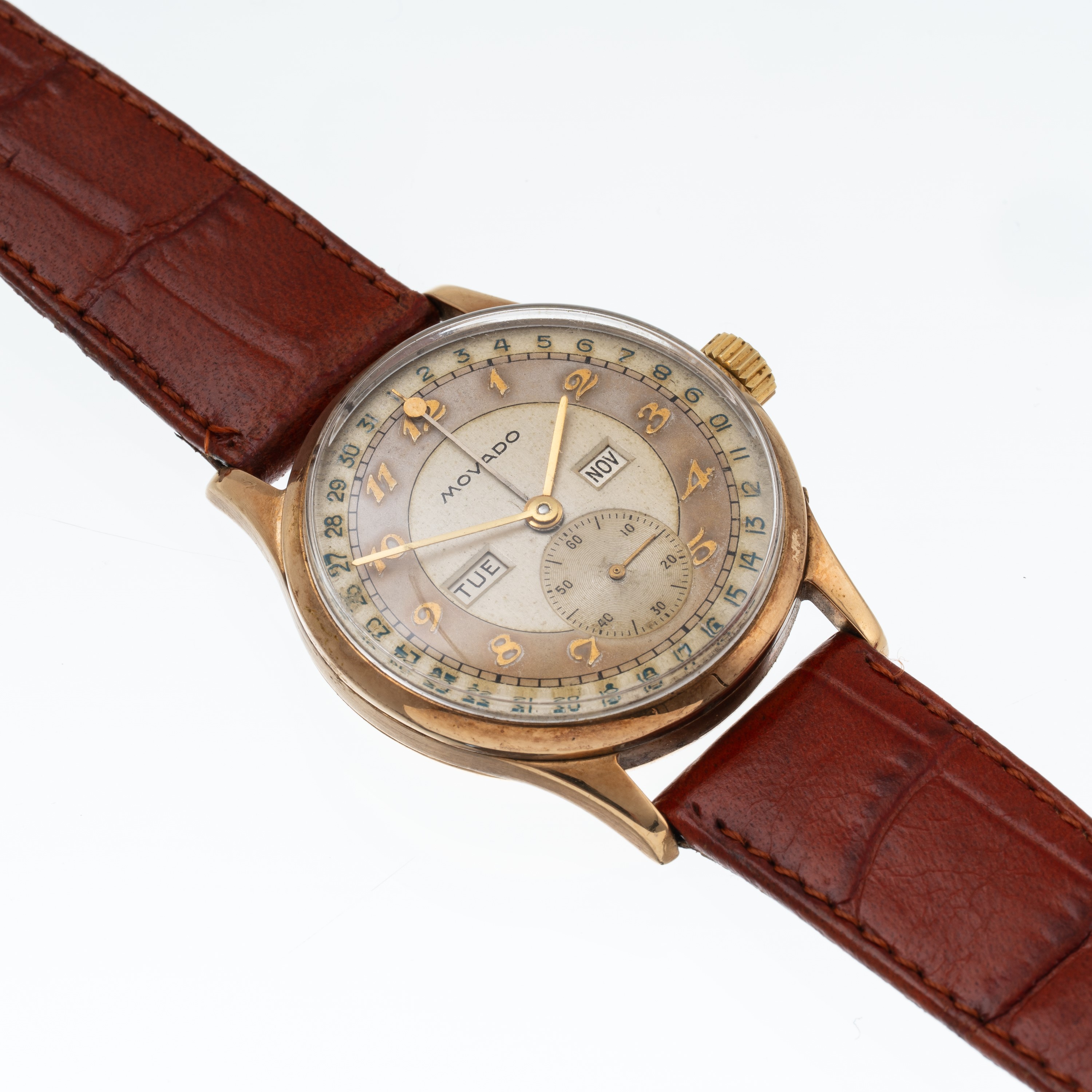 Movado - Triplo Calendario 13322 (ref. 13322), oro giallo 9 kt