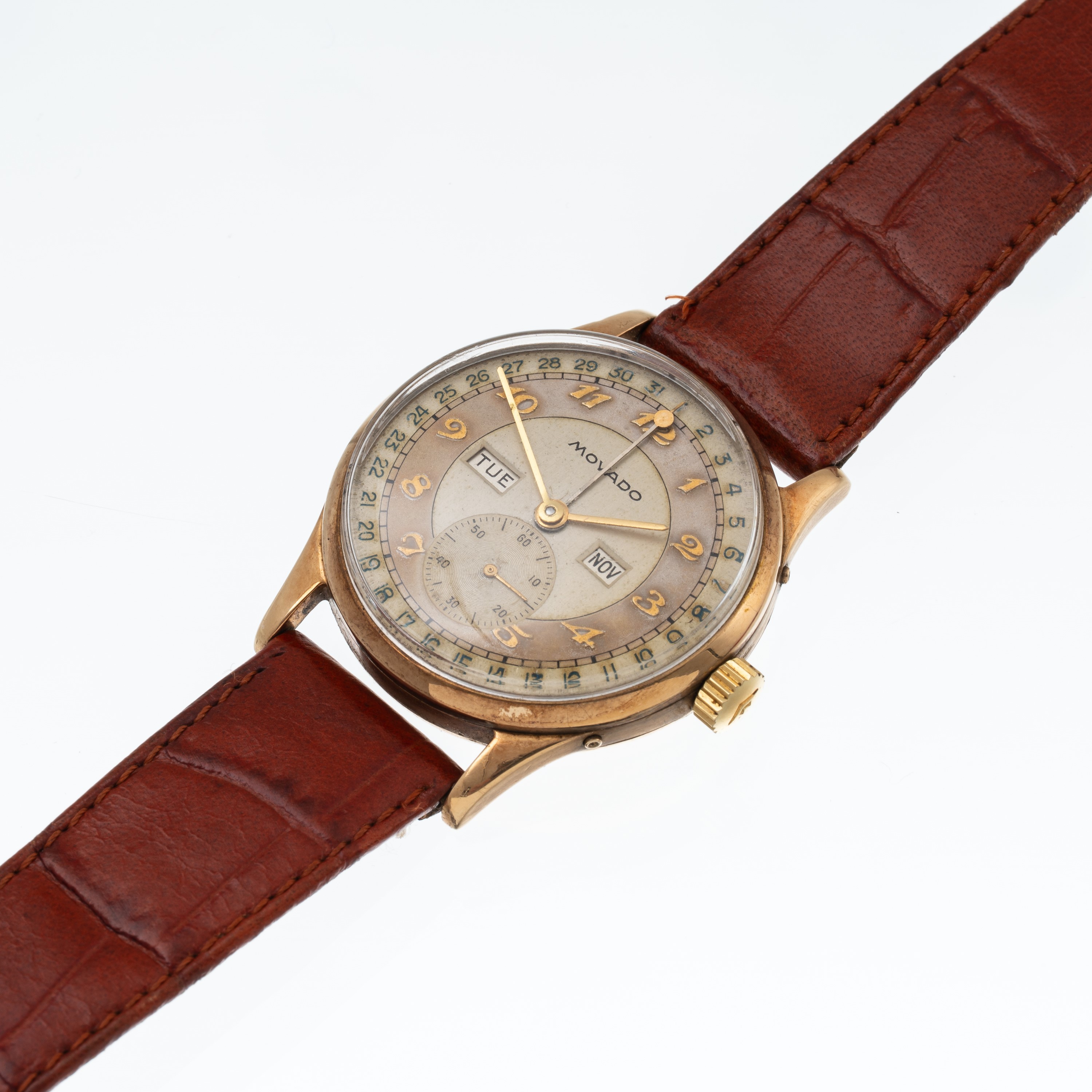 Movado - Triplo Calendario 13322 (ref. 13322), oro giallo 9 kt