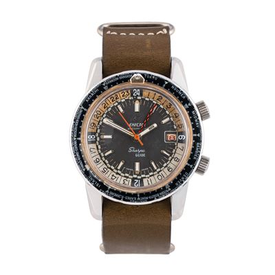 Sherpa 600 Guide GMT — orologio automatico in acciaio con quadrante nero