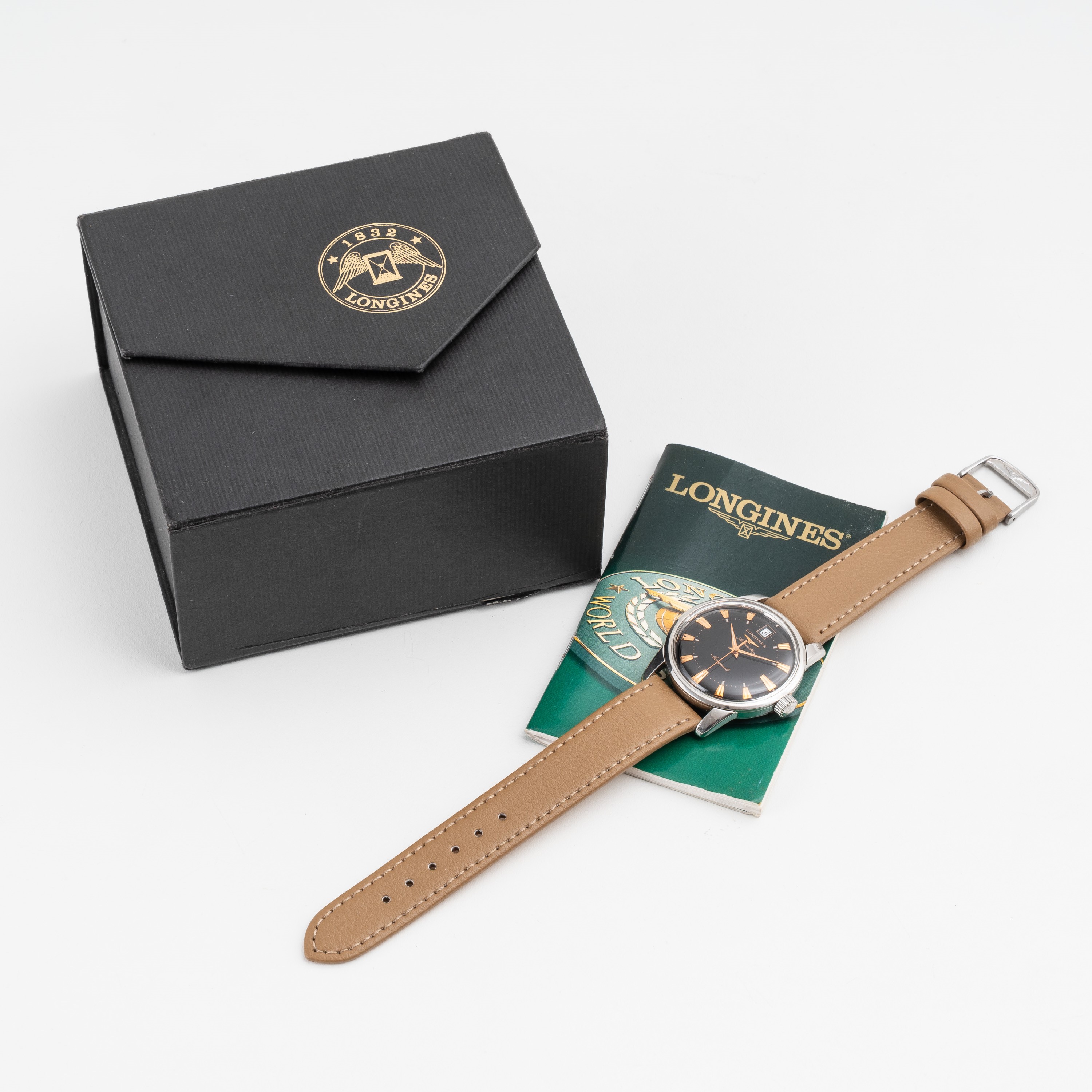 Longines - Conquest — orologio solo tempo automatico in acciaio, quadrante nero