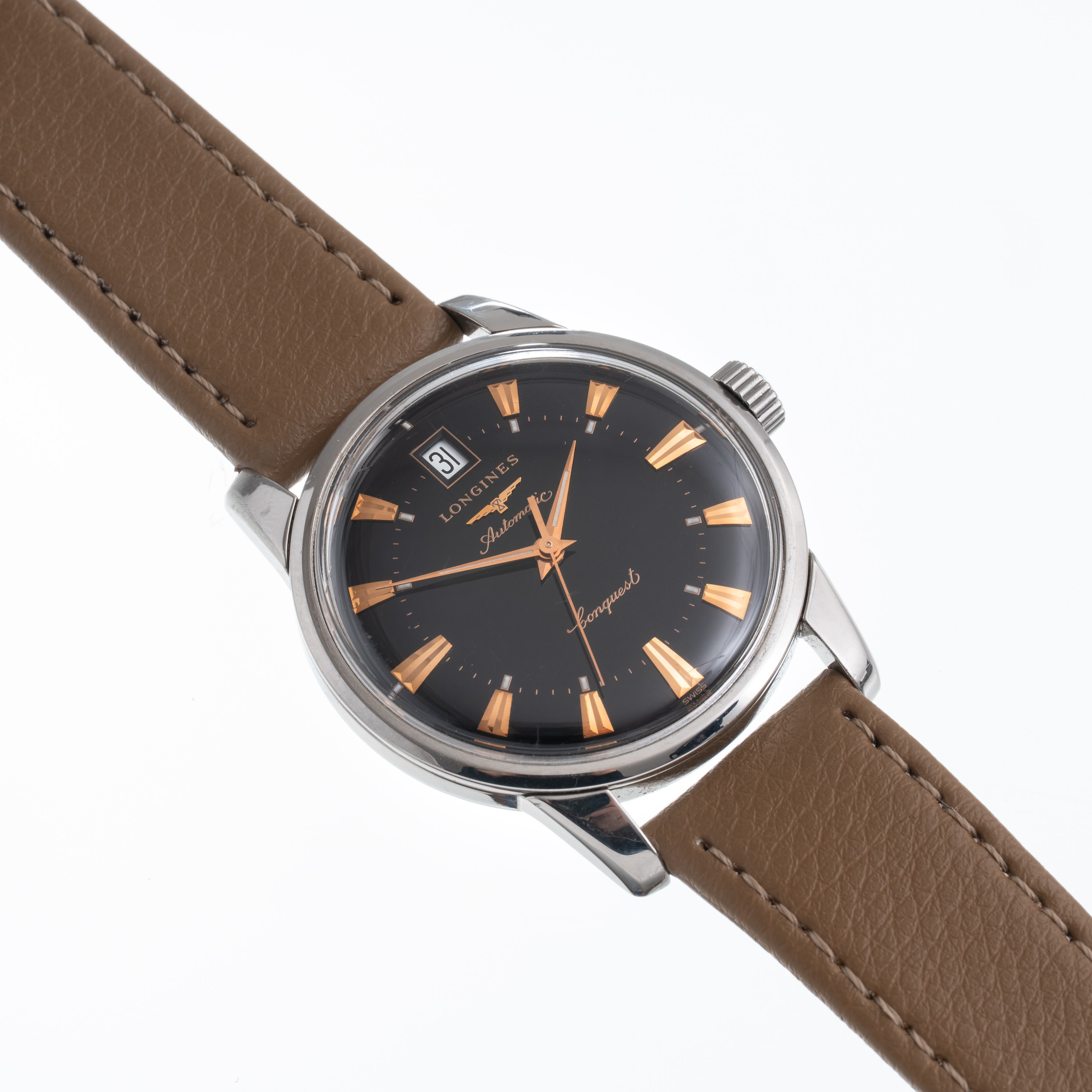 Longines - Conquest — orologio solo tempo automatico in acciaio, quadrante nero