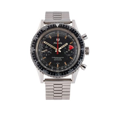 Chronomaster Aviator Sea Diver, cronografo a carica manuale in acciaio con quadrante nero e scala...