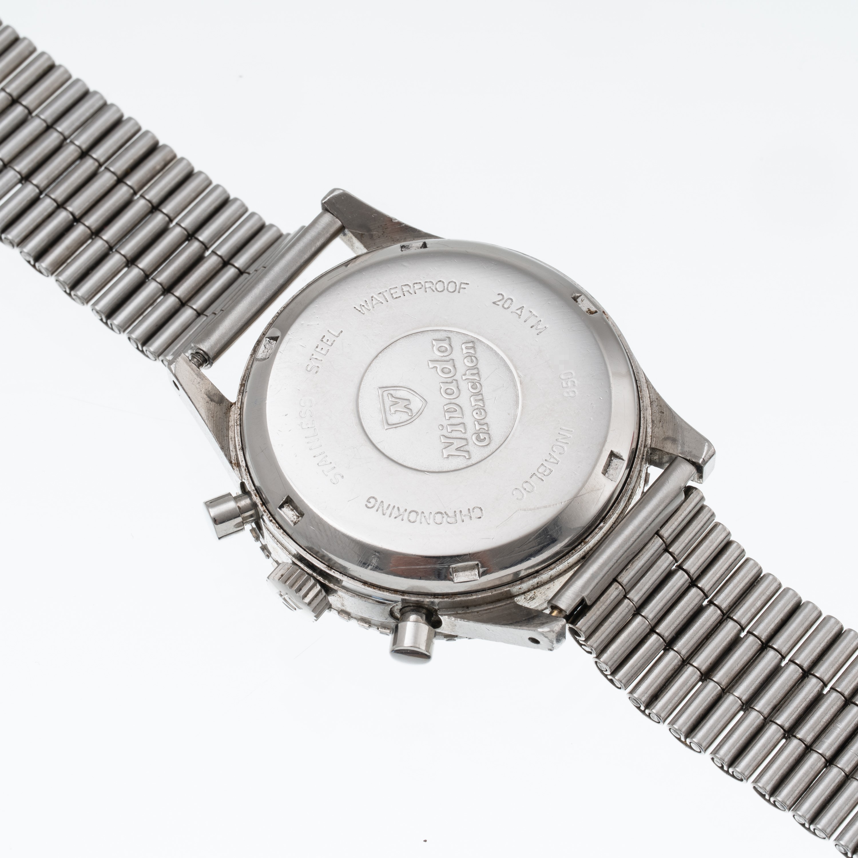 Nivada - Chronomaster Aviator Sea Diver, cronografo a carica manuale in acciaio con quadrante ner...