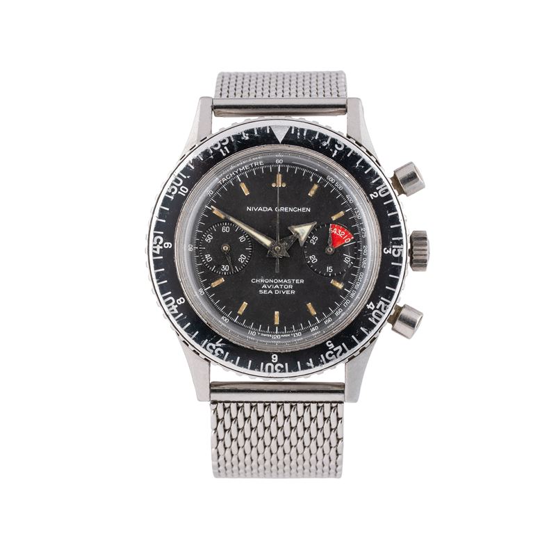 Nivada Grenchen, Sea Diver Chronomaster Aviator 85001 cronografo a carica manuale
