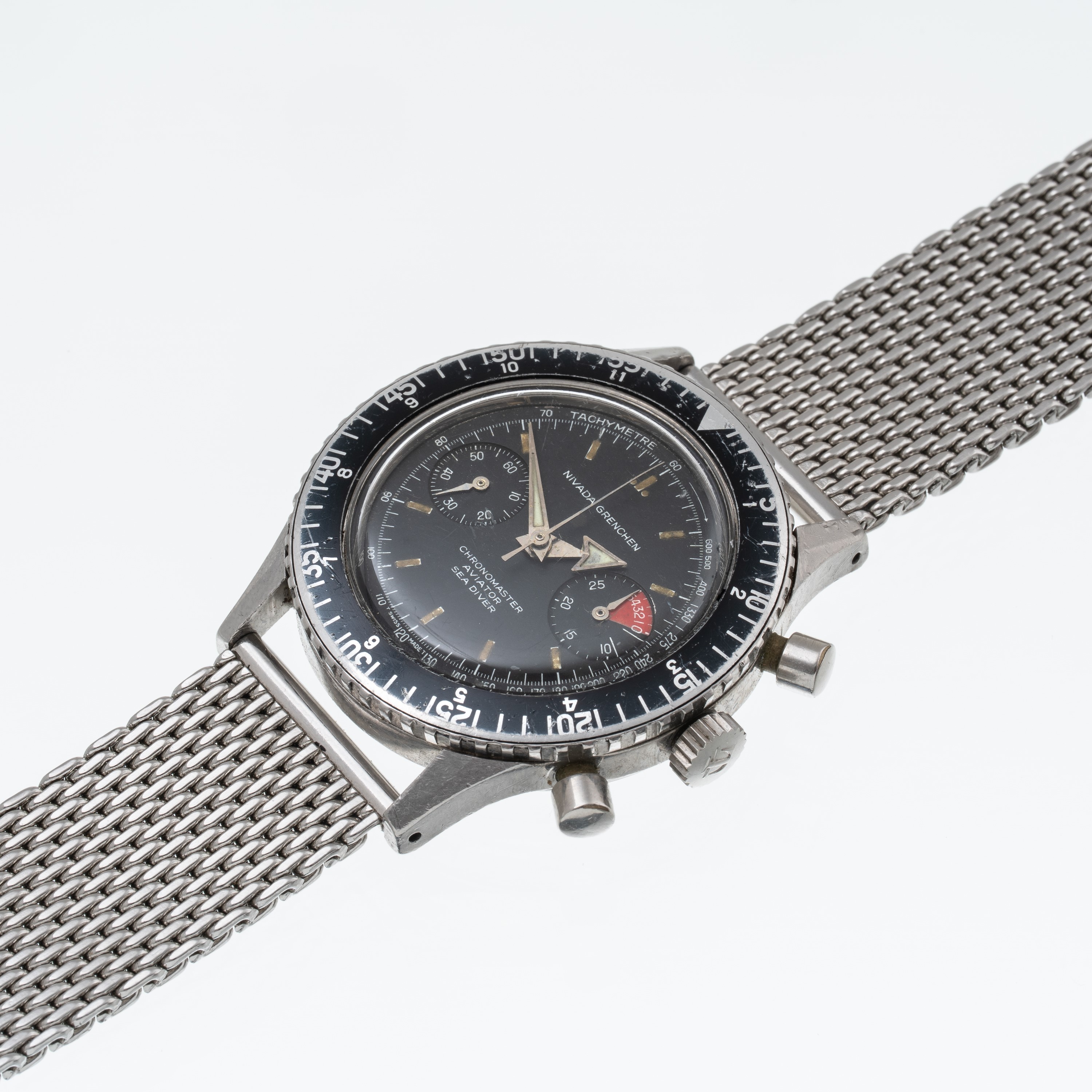 Nivada Grenchen, Sea Diver Chronomaster Aviator 85001 cronografo a carica manuale