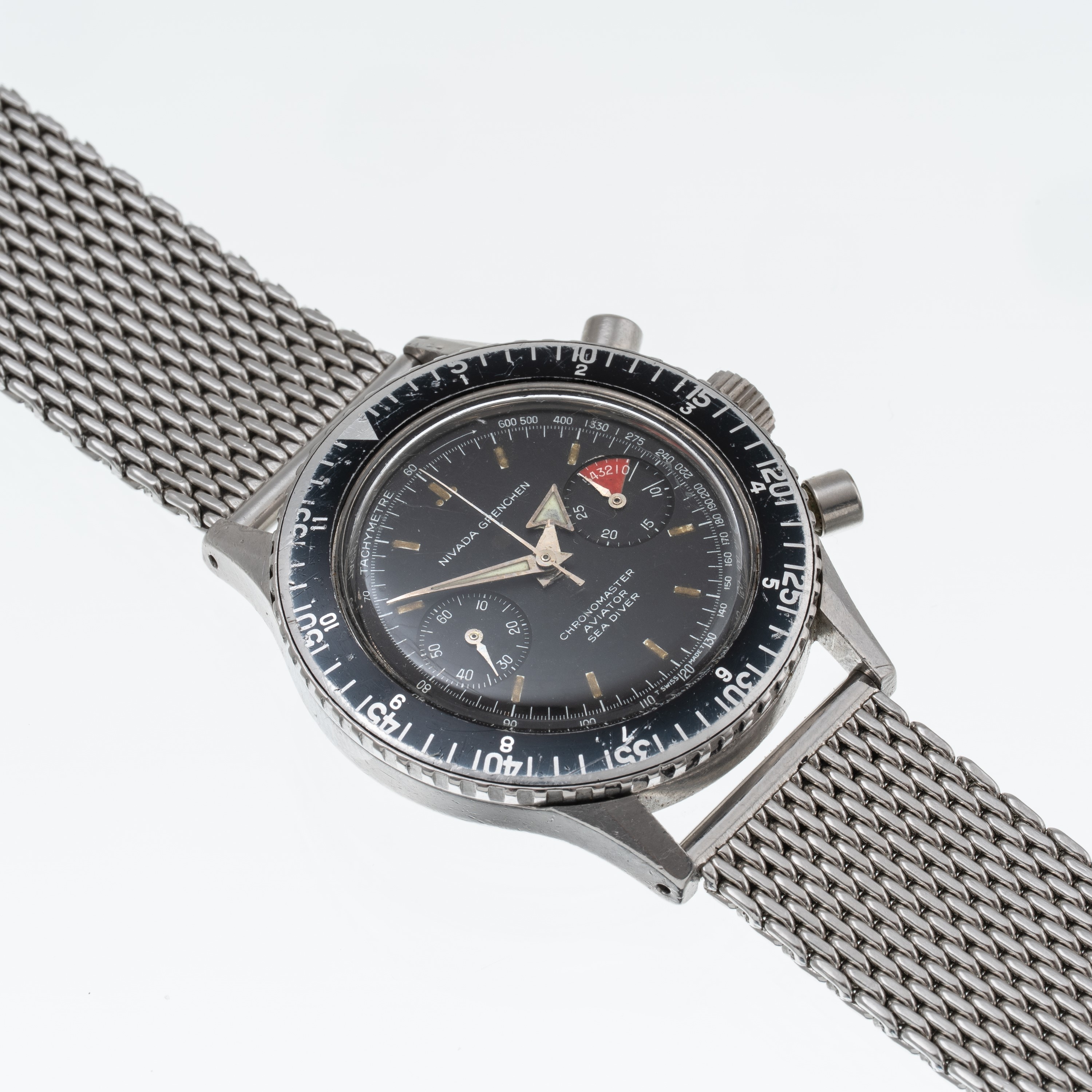 Nivada Grenchen, Sea Diver Chronomaster Aviator 85001 cronografo a carica manuale