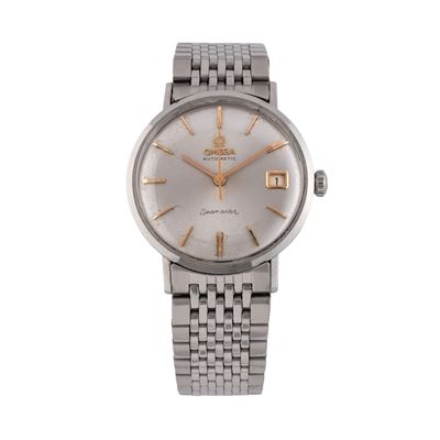 Seamaster 166.001, orologio da polso in acciaio con carica automatica e quadrante argenté