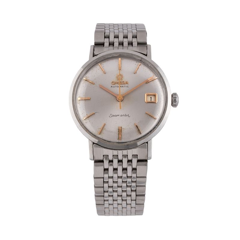 Omega - Seamaster 166.001, orologio da polso in acciaio con carica automatica e quadrante argenté