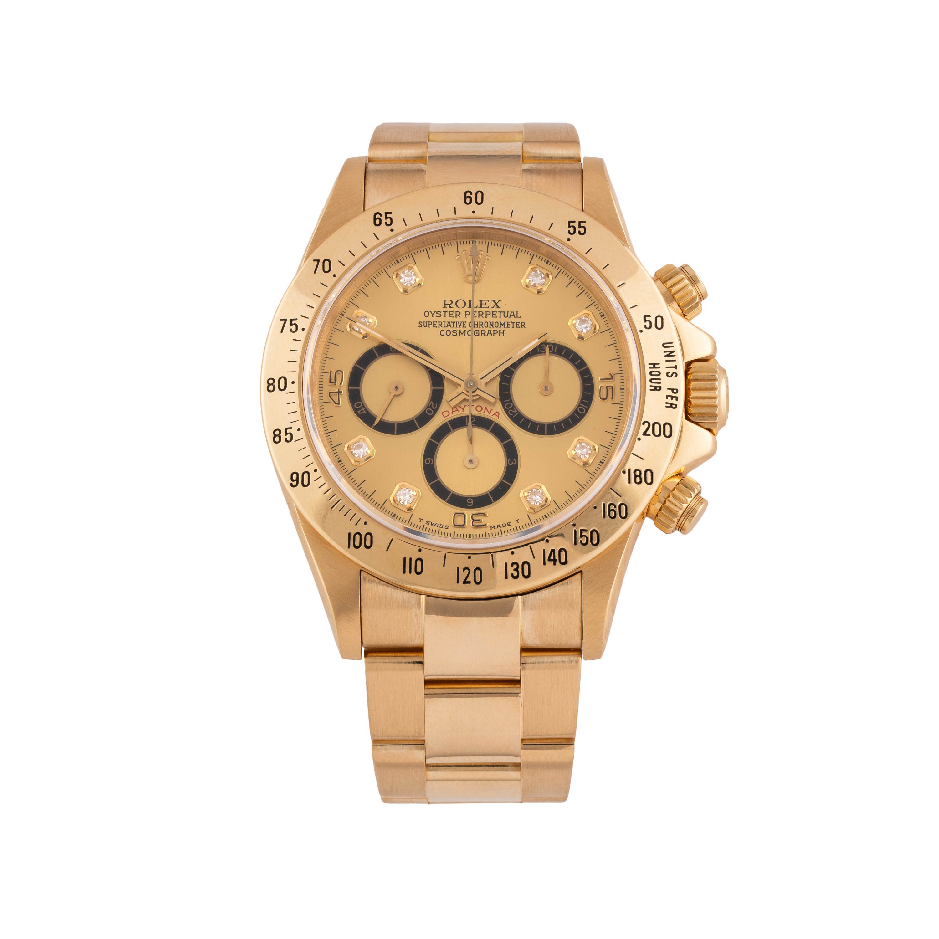 Rolex - Daytona 16528, cronografo automatico in oro giallo 18 kt con quadrante champagne a quattr...