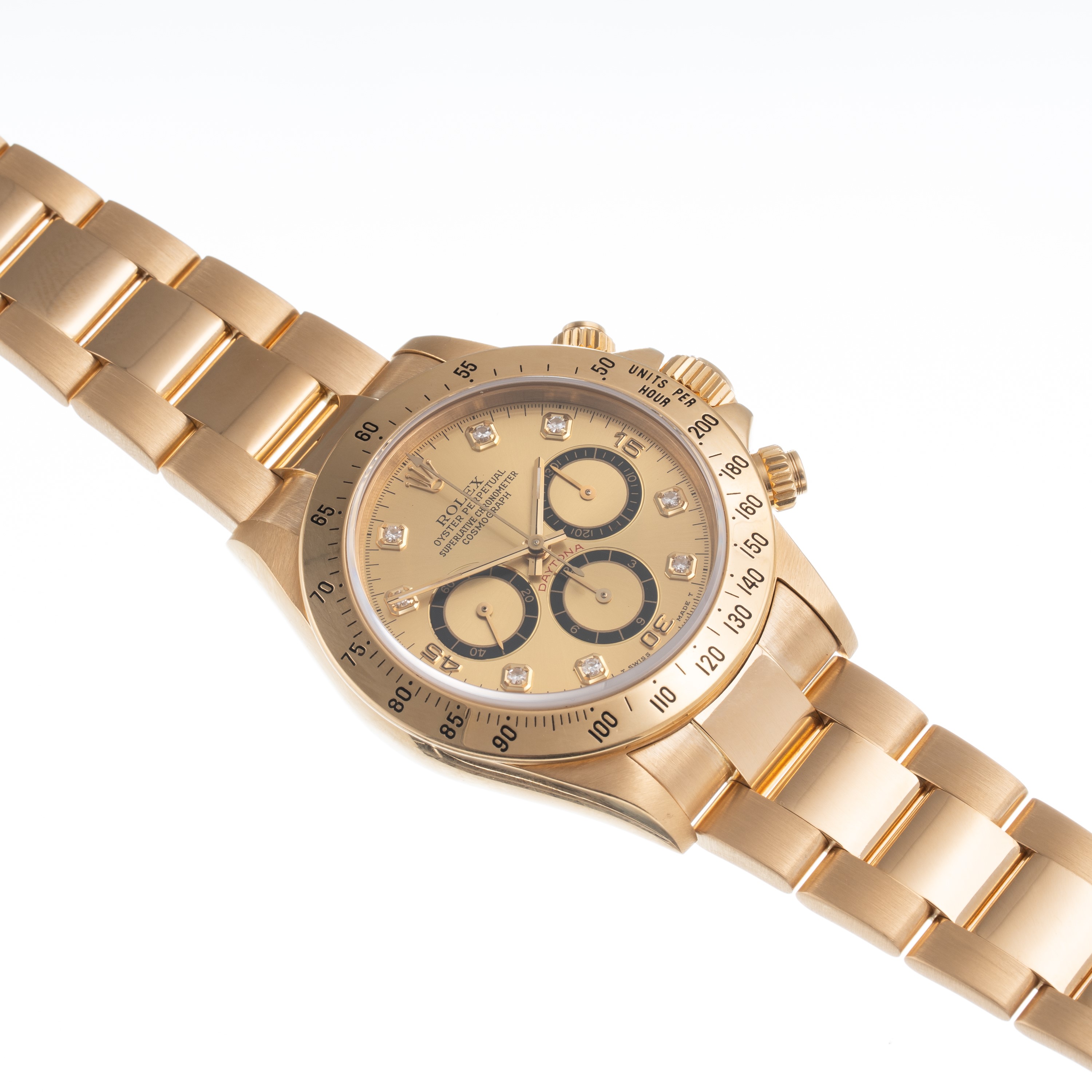 Rolex - Daytona 16528, cronografo automatico in oro giallo 18 kt con quadrante champagne a quattr...