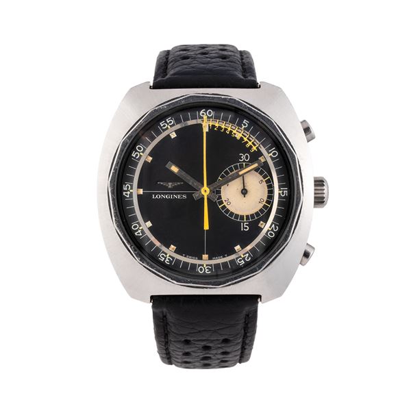 LONGINES - LONGINES - NONIUS CRONOGRAFO IN ACCIAIO A CARICA MANUALE FLYBACK CON QUADRANTE NERO