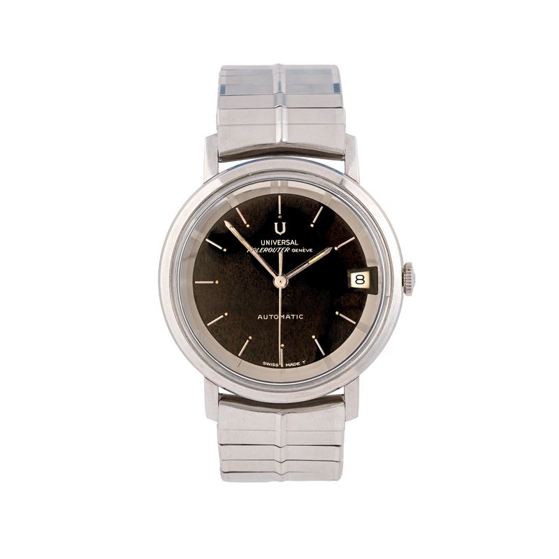 Universal Geneve - Polerouter (Ref. 869101/09) - orologio solo tempo automatico in acciaio con qu...