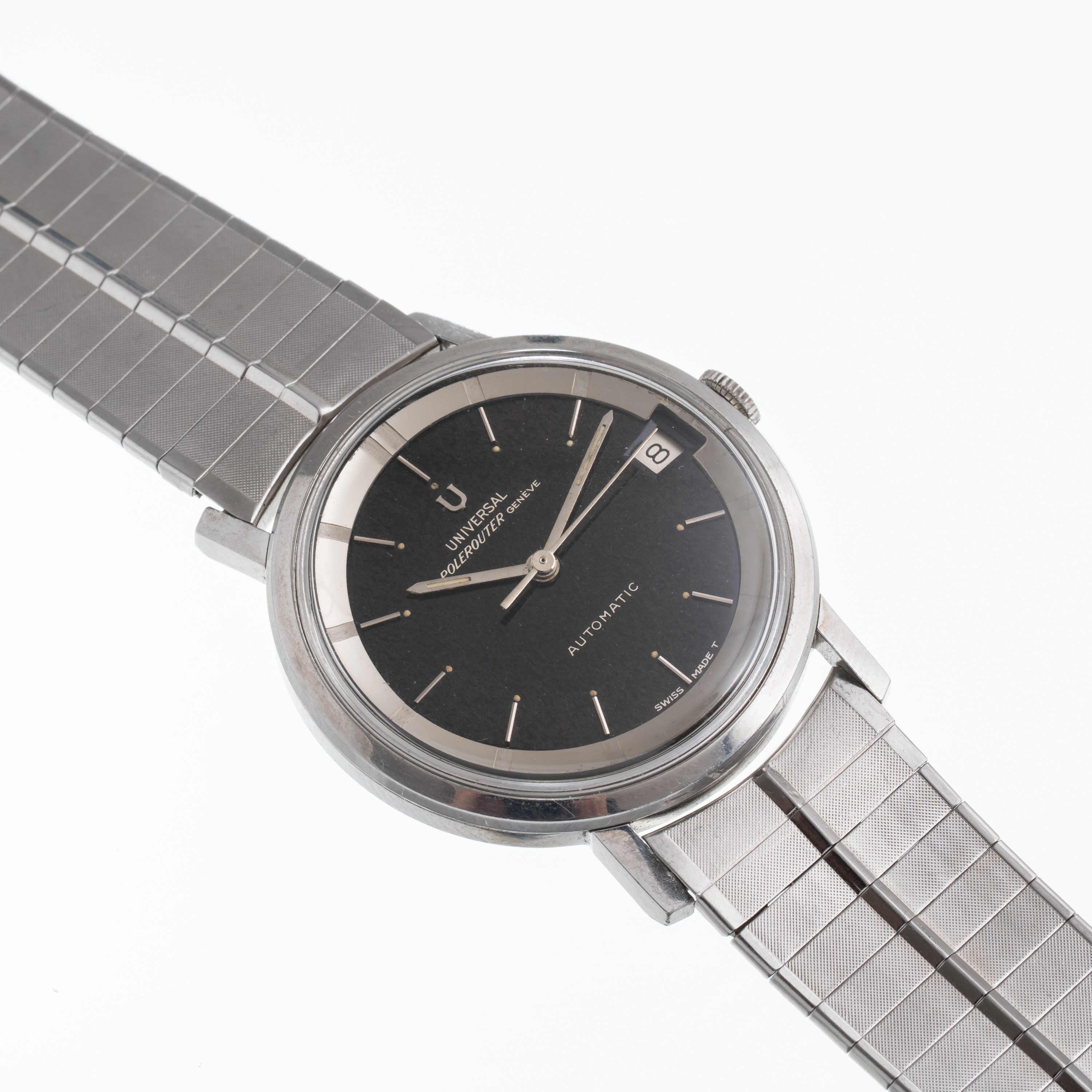 Universal Geneve - Polerouter (Ref. 869101/09) - orologio solo tempo automatico in acciaio con qu...