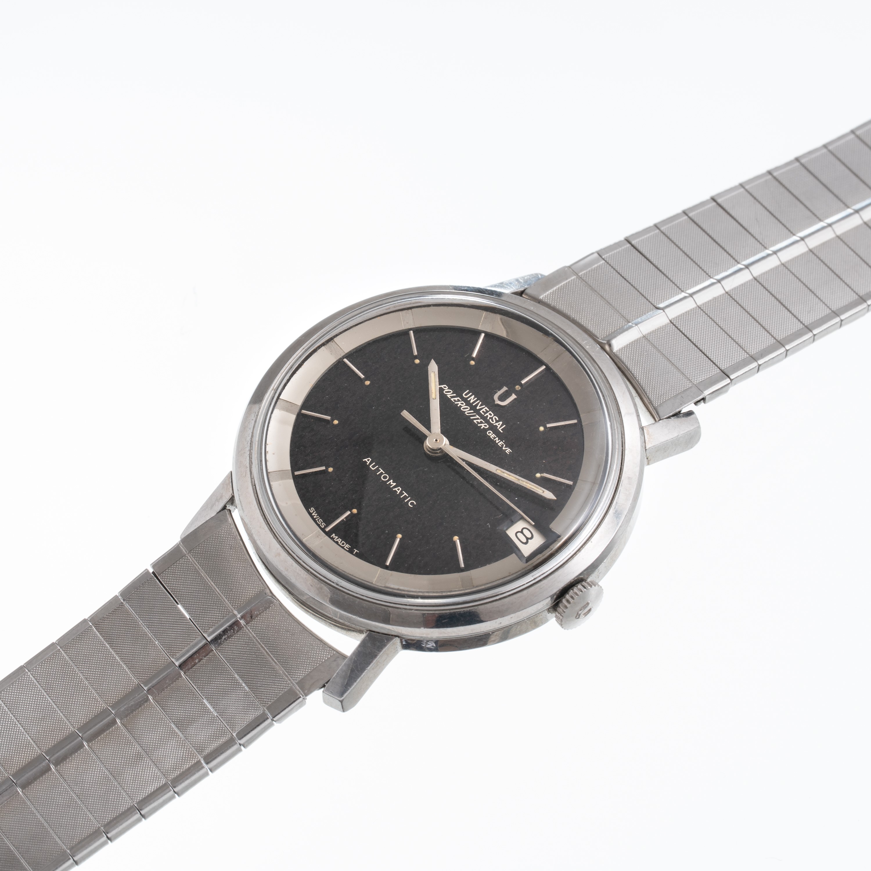 Universal Geneve - Polerouter (Ref. 869101/09) - orologio solo tempo automatico in acciaio con qu...