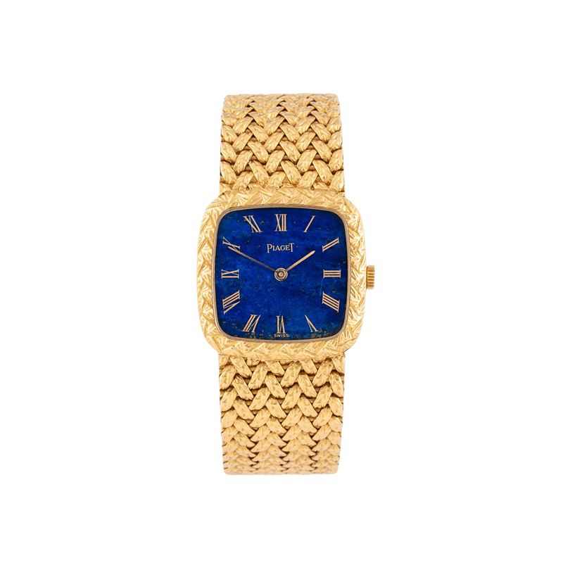 Piaget - Orologio da polso solo tempo a carica manuale in oro giallo 18 kt con quadrante in lapis...